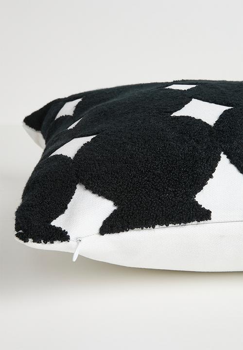 Pop Candy - Tufted geometric polka dot cushion cover - black/white