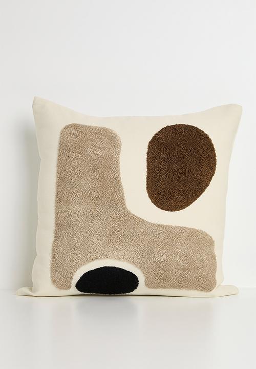 Pop Candy - Textured abstract design cushion cover - burnished cream/multi