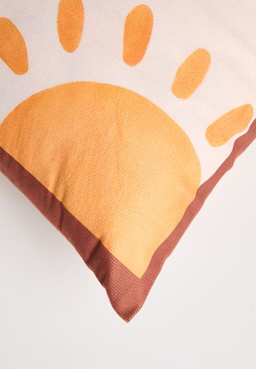 Pop Candy - Sun and rainbow cushion cover - light beige