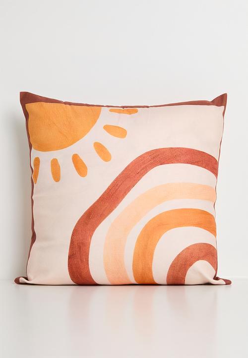 Pop Candy - Sun and rainbow cushion cover - light beige