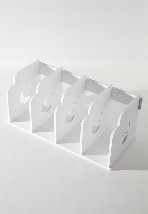 Pop Candy - Moon carved book shelf - white