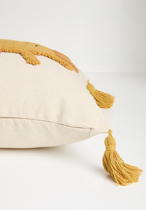 Pop Candy - Tufted sun placement cushion cover - off white/mustard