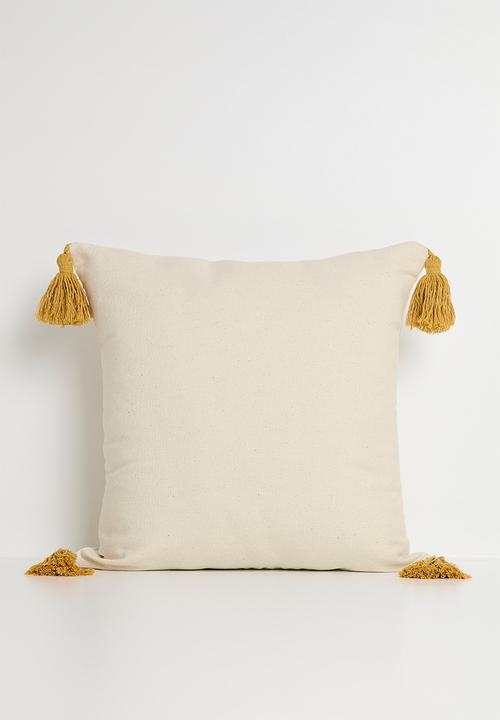 Pop Candy - Tufted sun placement cushion cover - off white/mustard