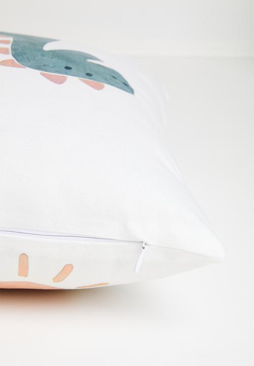 Pop Candy - Sun and dino cushion cover - off white