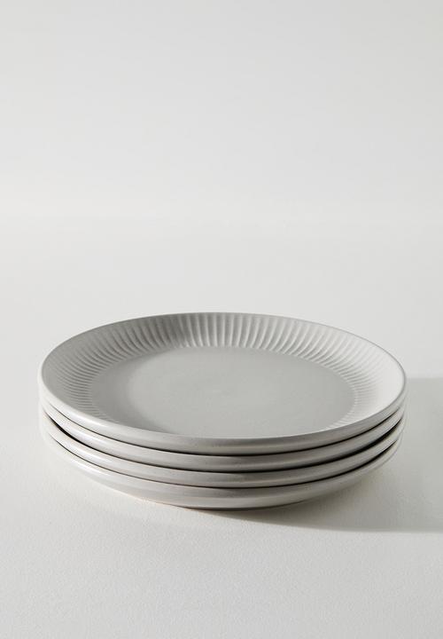 Embossed side plate - Grey