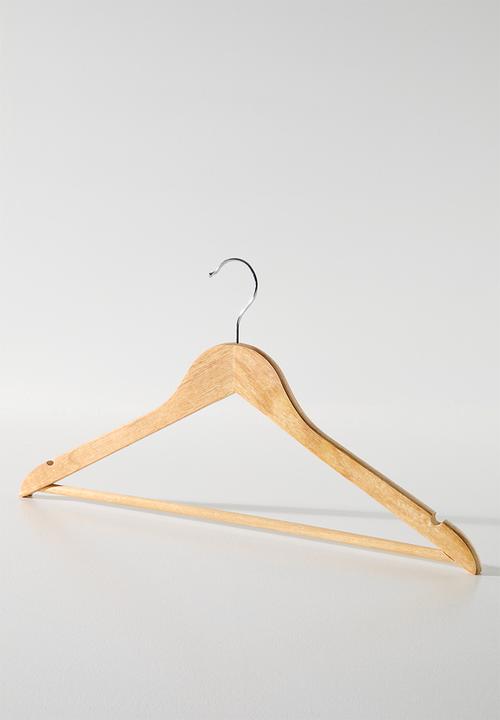 Bathroom Solutions - Basic wood clothes hanger set of 6 - natural