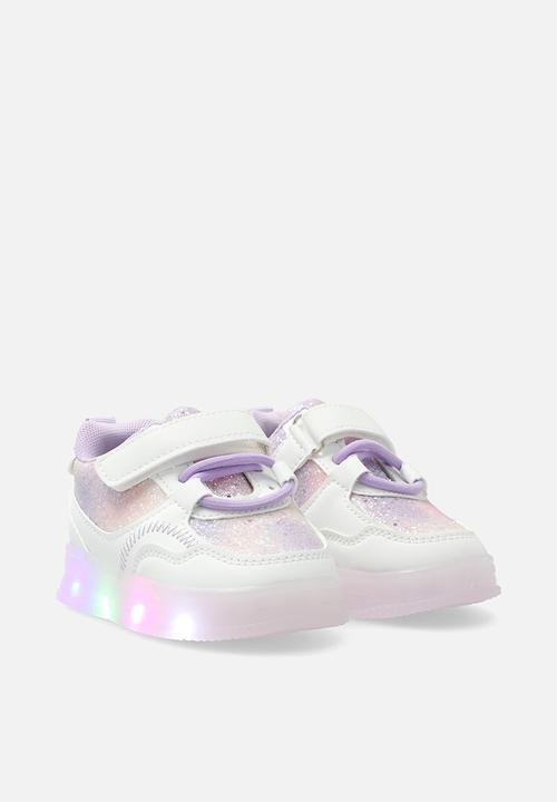 Pop Candy - Light-up sneakers with adjustable fasteners - lilac/white
