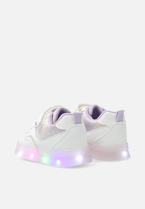 Pop Candy - Light-up sneakers with adjustable fasteners - lilac/white