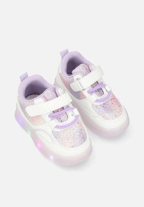 Pop Candy - Light-up sneakers with adjustable fasteners - lilac/white