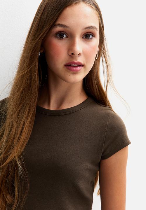 New Look - Cap slv baby tee - dark brown