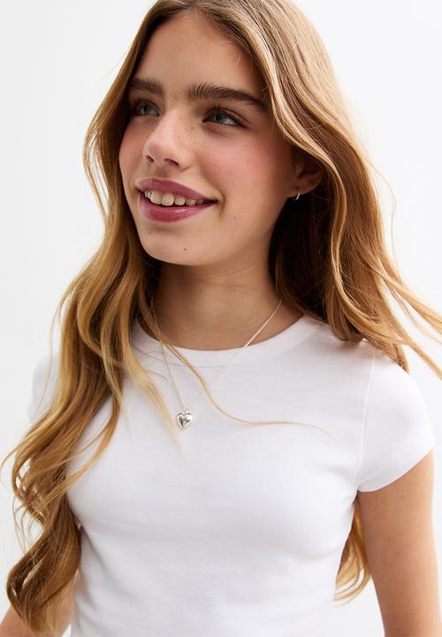 New Look - Cap slv baby tee - white