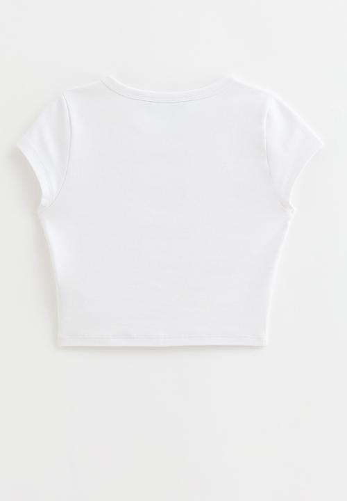 New Look - Cap slv baby tee - white