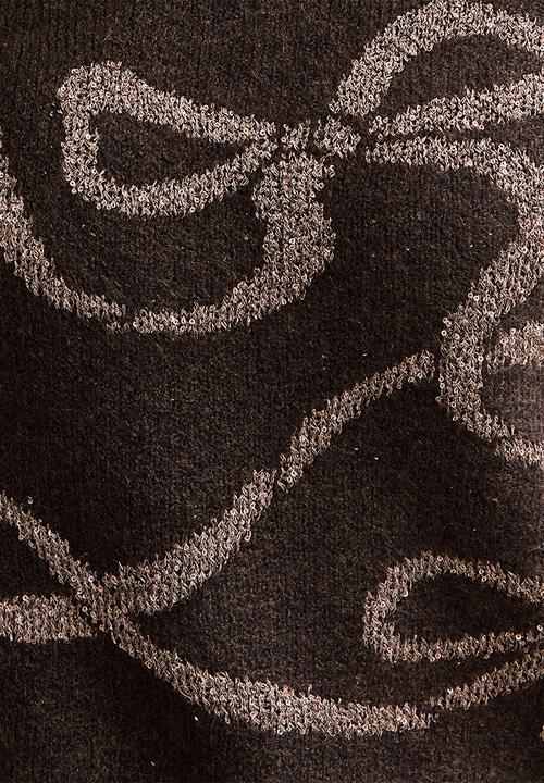 New Look - Sequin Bow Jumper - brown