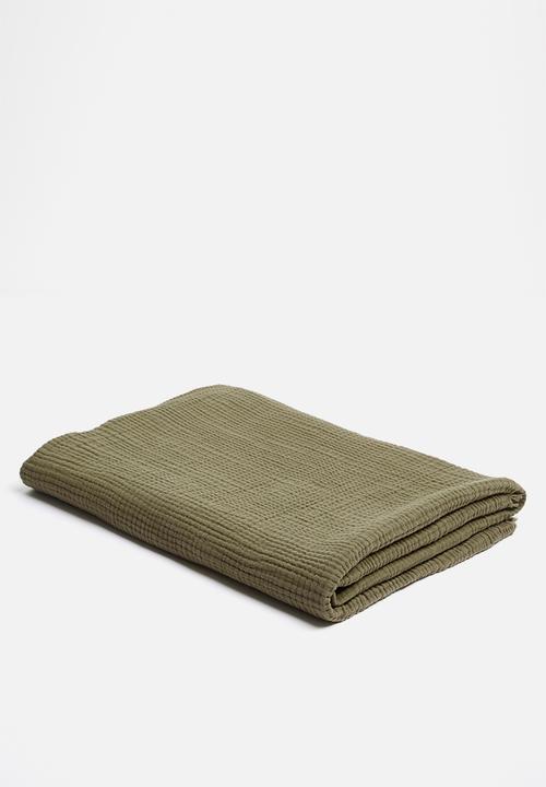 Pop Candy - Muslin throw - garo green