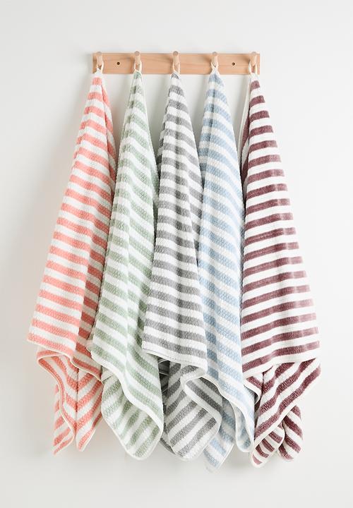 Pop Candy - Striped towel - grey