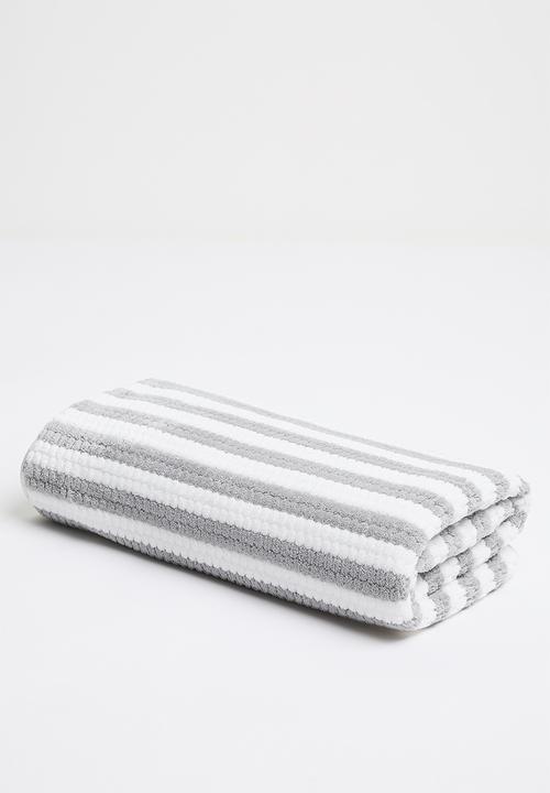 Pop Candy - Striped towel - grey