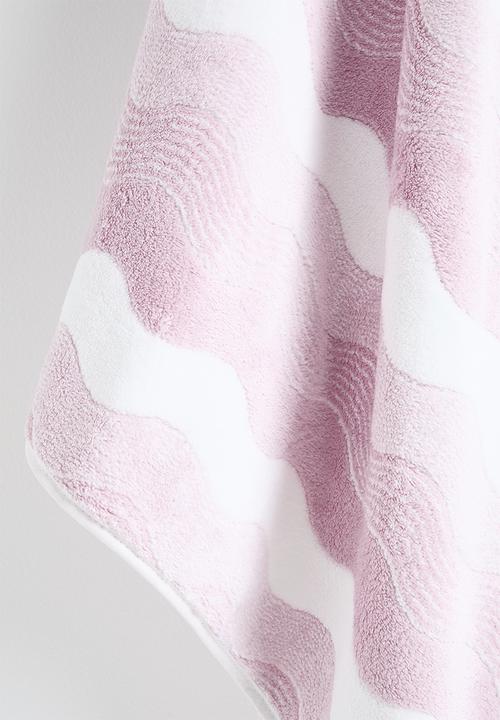 Pop Candy - Wave-patterned towel - pink/white