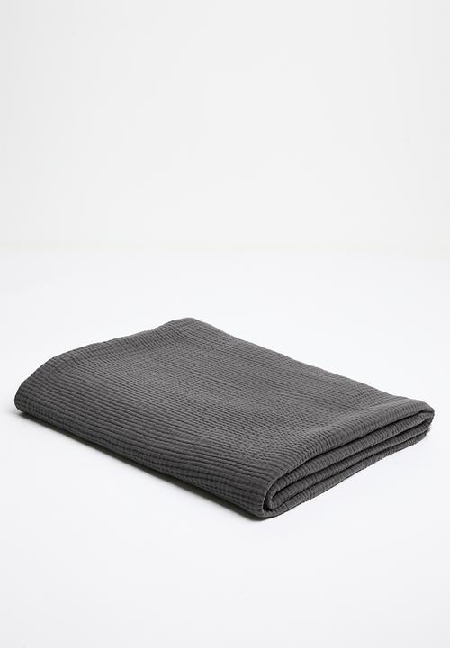 Pop Candy - Muslin throw - dark charcoal