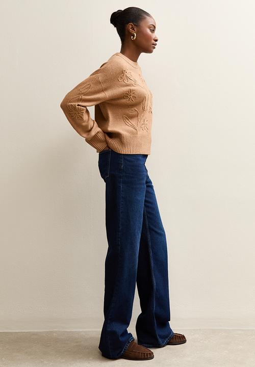 New Look - Floral chan jumper - camel