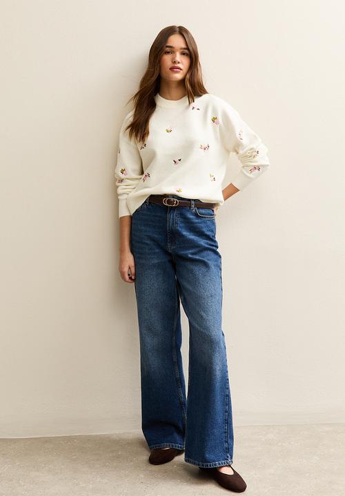 New Look - Embroidery jumper - cream