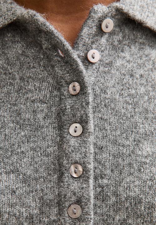 New Look - Henley polo - mid grey