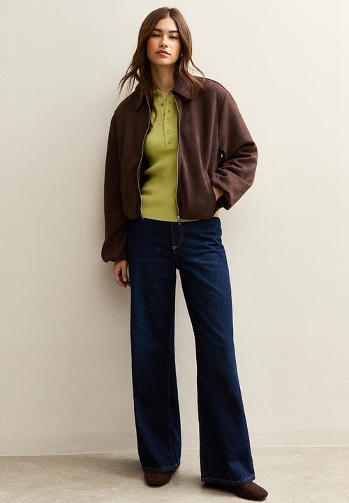 New Look - Mock shell collar henly - mid green