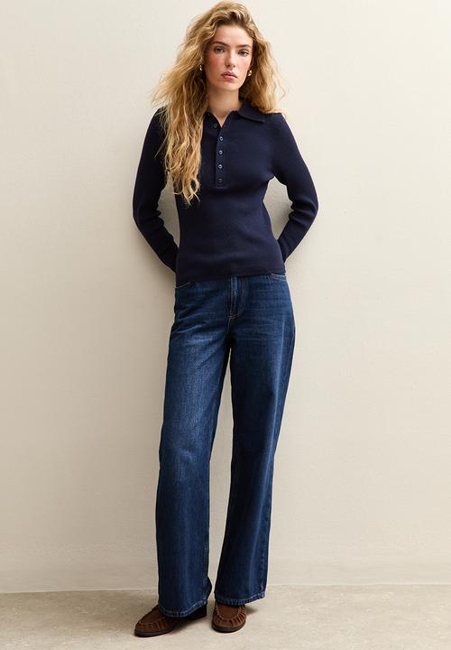 New Look - Mock shell collar henly - navy