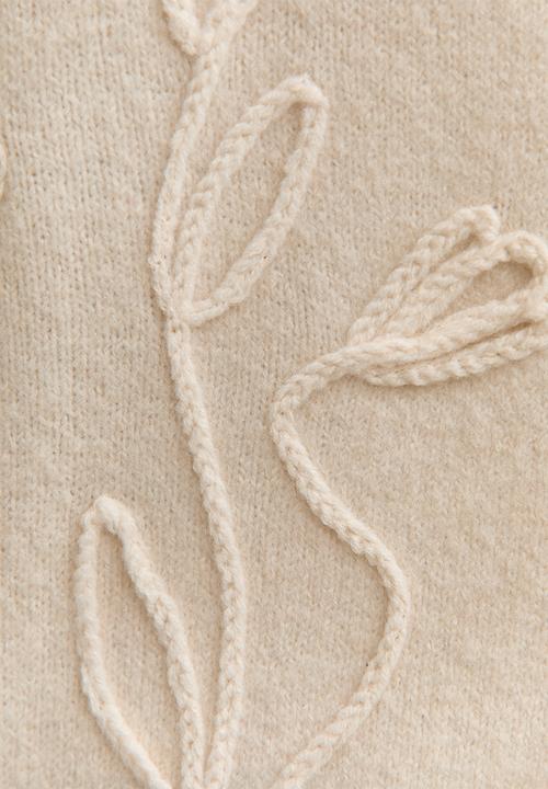 New Look - Floral chain cardigan - cream