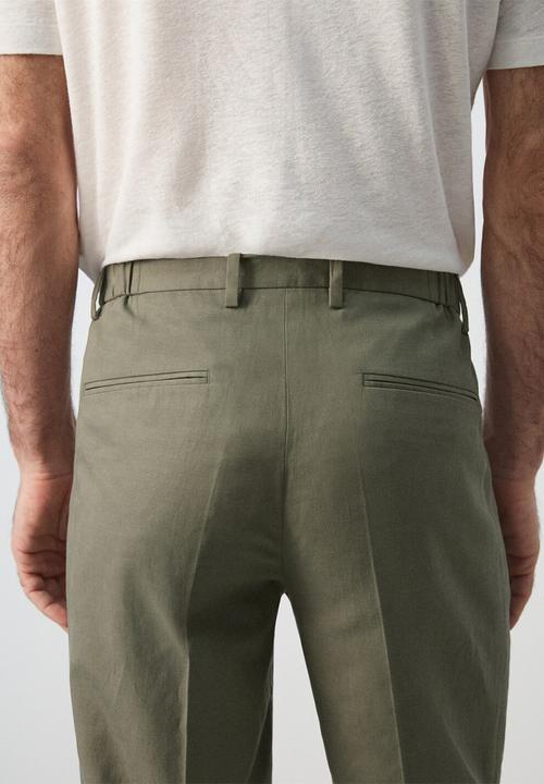 MANGO - Trousers Delave - Green