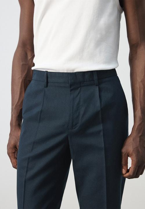 MANGO - Trousers Delave - Navy