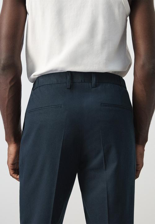 MANGO - Trousers Delave - Navy
