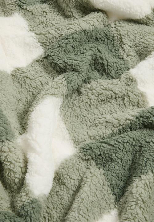 Horrockses - Scottish Check Sherpa Bed Blanket - Mistletoe