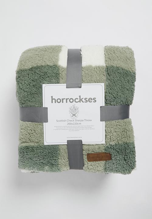 Scottish Check Sherpa Bed Blanket - Mistletoe