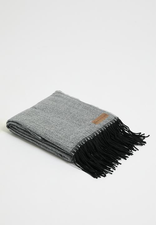 Chenille Fringe Bed Throw - Grey