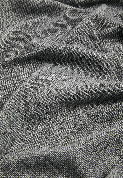 Horrockses - Chenille Fringe Bed Throw - Grey