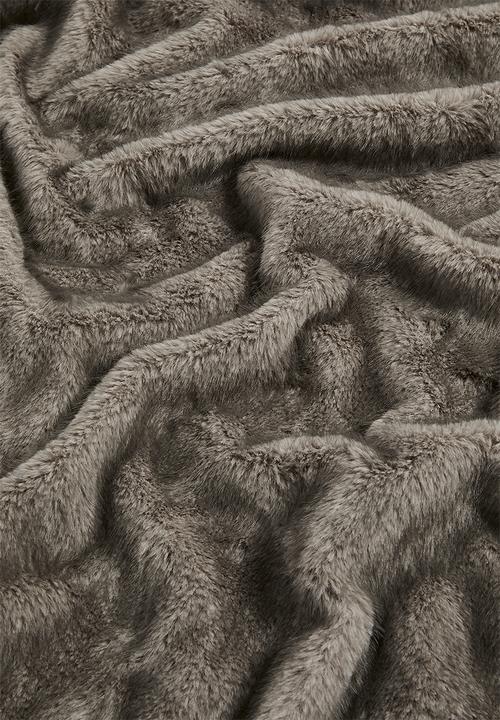 Horrockses - Rabbit Faux Fur Bed Throw - Grey