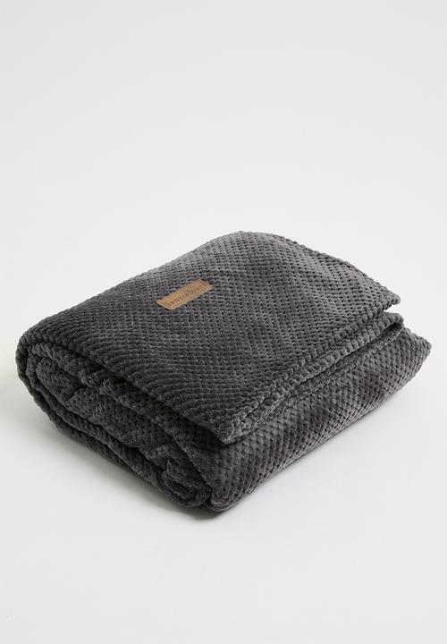 Avedon Waffle  Bed Blanket - Graphite