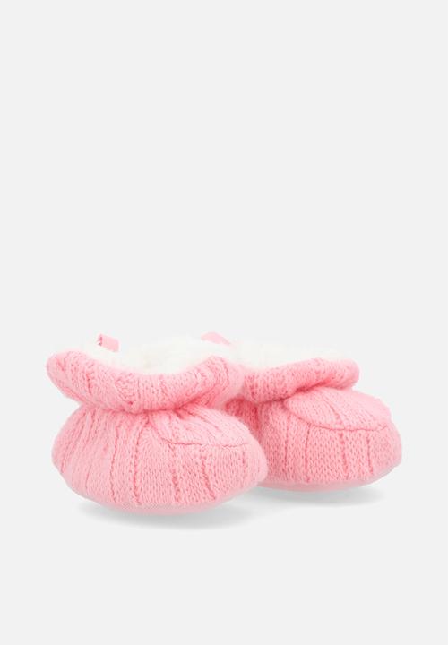 Pop Candy - Knitted baby booties - pink