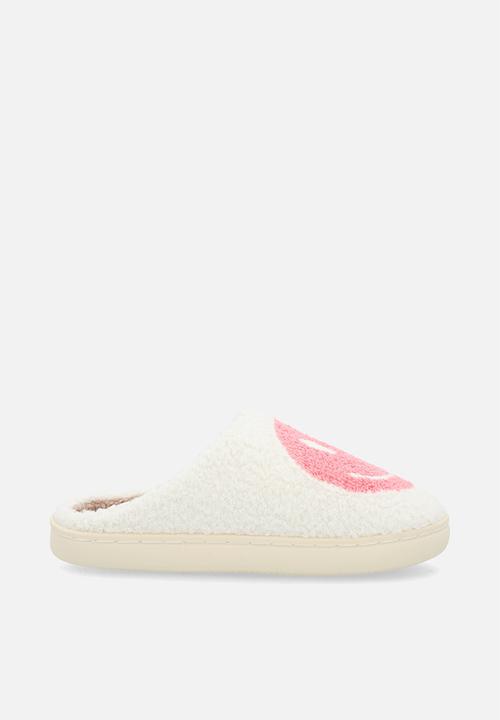 Pop Candy - Smiley face slippers - cream/pink