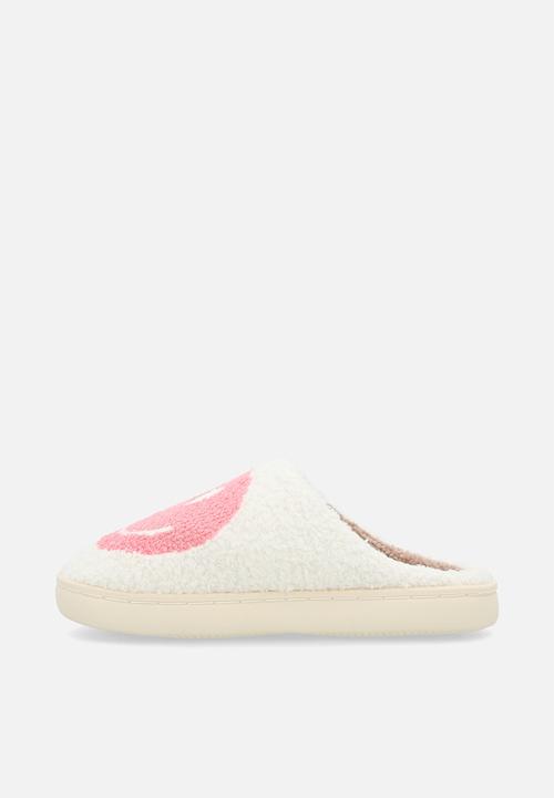 Pop Candy - Smiley face slippers - cream/pink