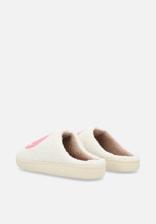 Pop Candy - Smiley face slippers - cream/pink