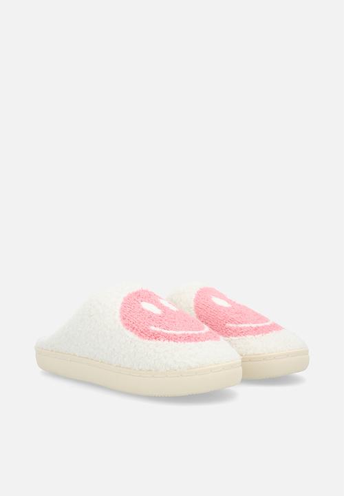 Pop Candy - Smiley face slippers - cream/pink