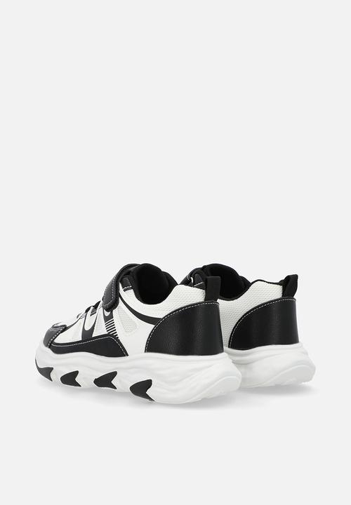 Pop Candy - Low tops with adjustable fasteners - white/black