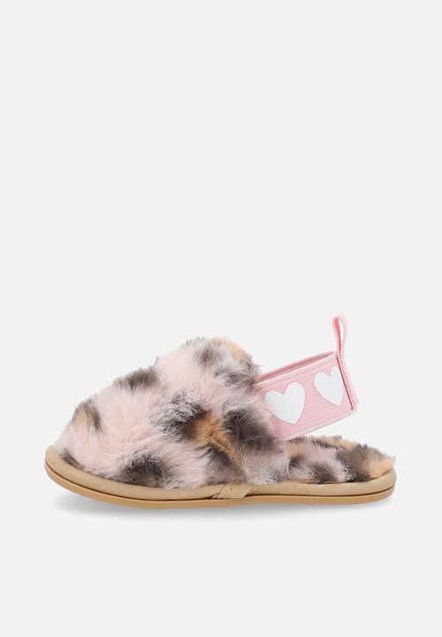Pop Candy - Ankle strap slippers - pink leopard print