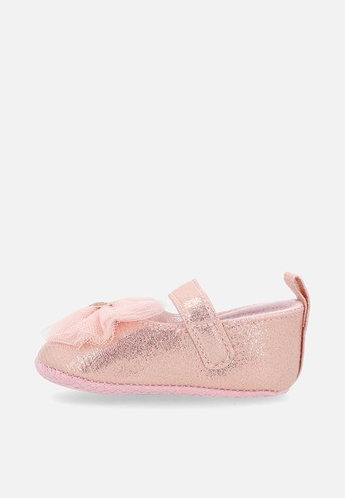 Pop Candy - Tulle bow slippers - pink shimmer