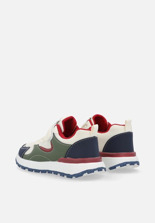 Pop Candy - Colour block sneakers with adjustable fasteners - off white/multi