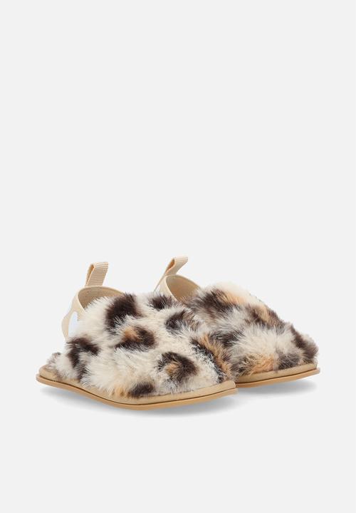 Pop Candy - Ankle strap slippers - off white/leopard print