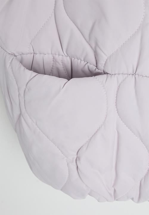 Pop Candy - Onion quilted puffer vest with fleece lining - soft lilac