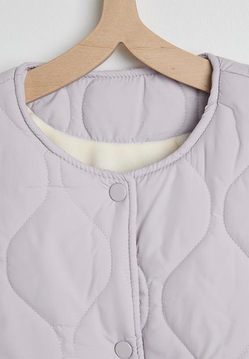 Pop Candy - Onion quilted puffer vest with fleece lining - soft lilac