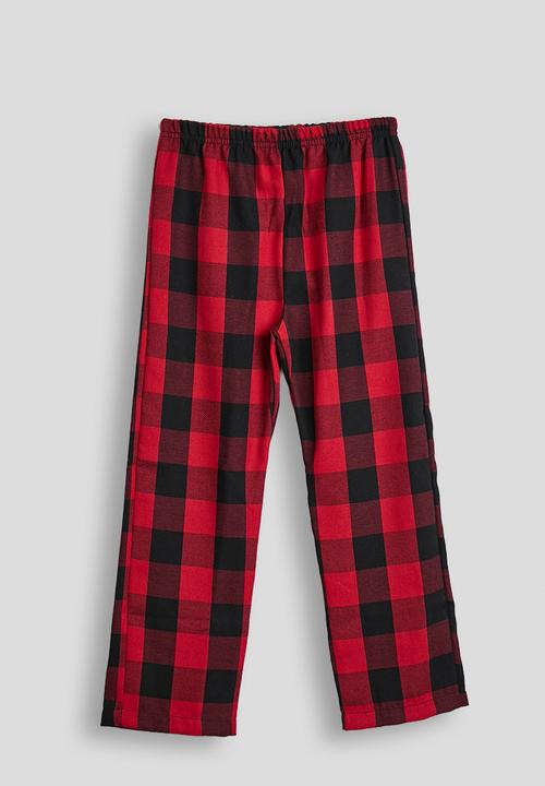 Pop Candy - Tee & flannel pants pj set - black/red